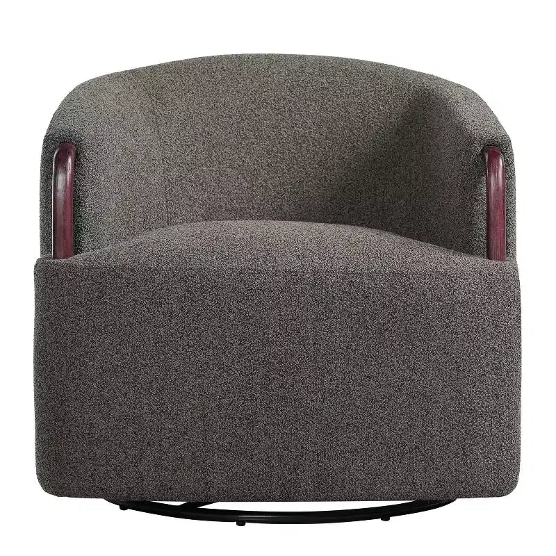 Fauteuil pivotant à 360° - Fauteuil d'appoint rembourré - Fauteuil de lecture ergonomique - Fauteuil de coiffeuse confortable avec dossier incurvé
