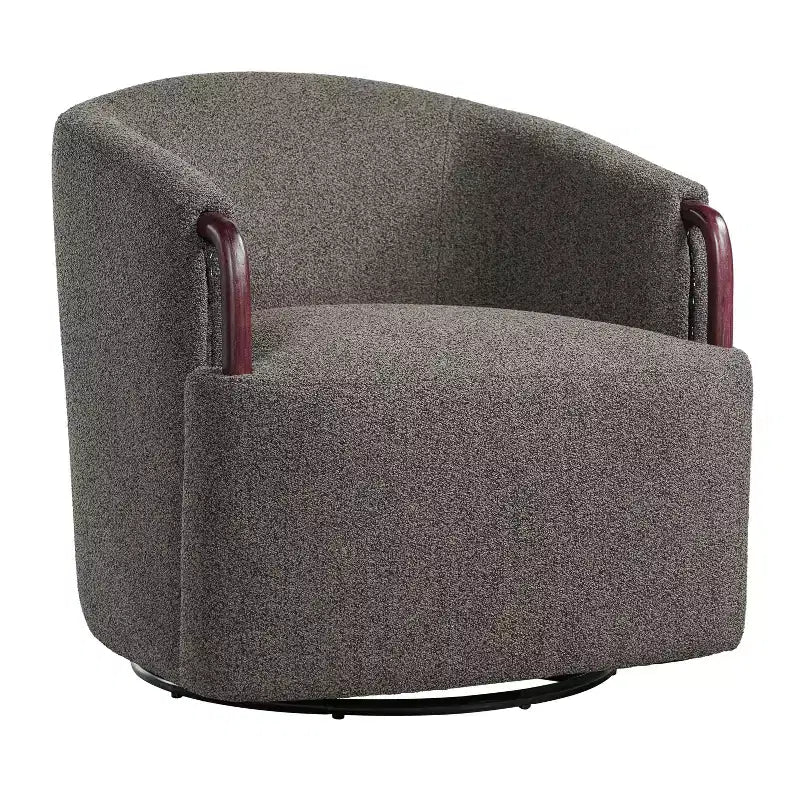 Fauteuil pivotant à 360° - Fauteuil d'appoint rembourré - Fauteuil de lecture ergonomique - Fauteuil de coiffeuse confortable avec dossier incurvé
