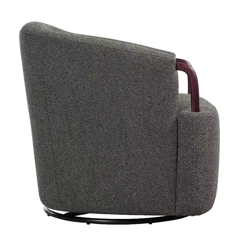 Fauteuil pivotant à 360° - Fauteuil d'appoint rembourré - Fauteuil de lecture ergonomique - Fauteuil de coiffeuse confortable avec dossier incurvé