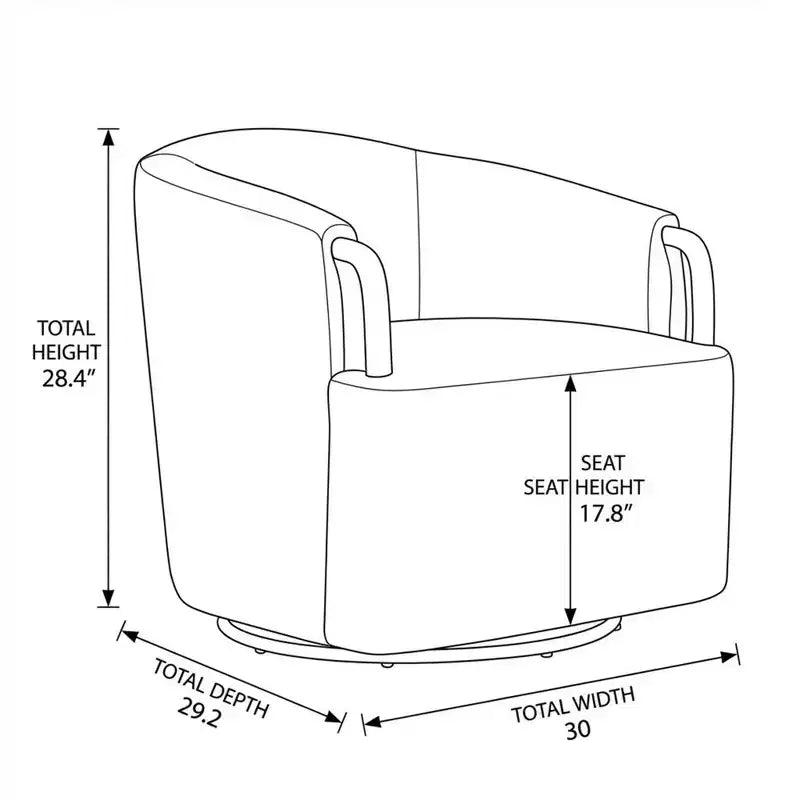 Fauteuil pivotant à 360° - Fauteuil d'appoint rembourré - Fauteuil de lecture ergonomique - Fauteuil de coiffeuse confortable avec dossier incurvé