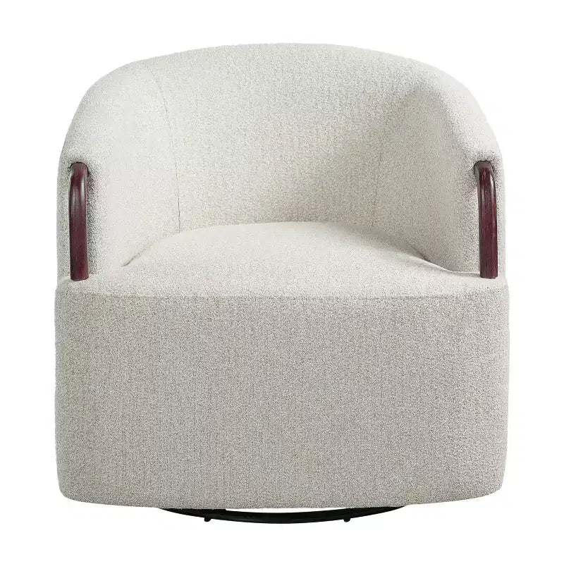 Fauteuil pivotant à 360° - Fauteuil d'appoint rembourré - Fauteuil de lecture ergonomique - Fauteuil de coiffeuse confortable avec dossier incurvé