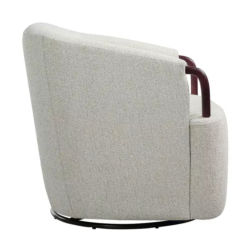Fauteuil pivotant à 360° - Fauteuil d'appoint rembourré - Fauteuil de lecture ergonomique - Fauteuil de coiffeuse confortable avec dossier incurvé