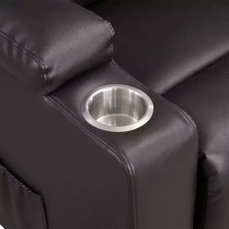 Canapé inclinable électrique Evander Leather Aire marron
