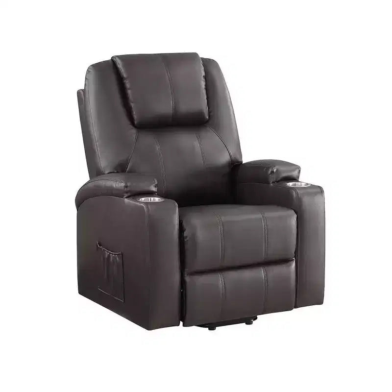 Canapé inclinable électrique Evander Leather Aire marron