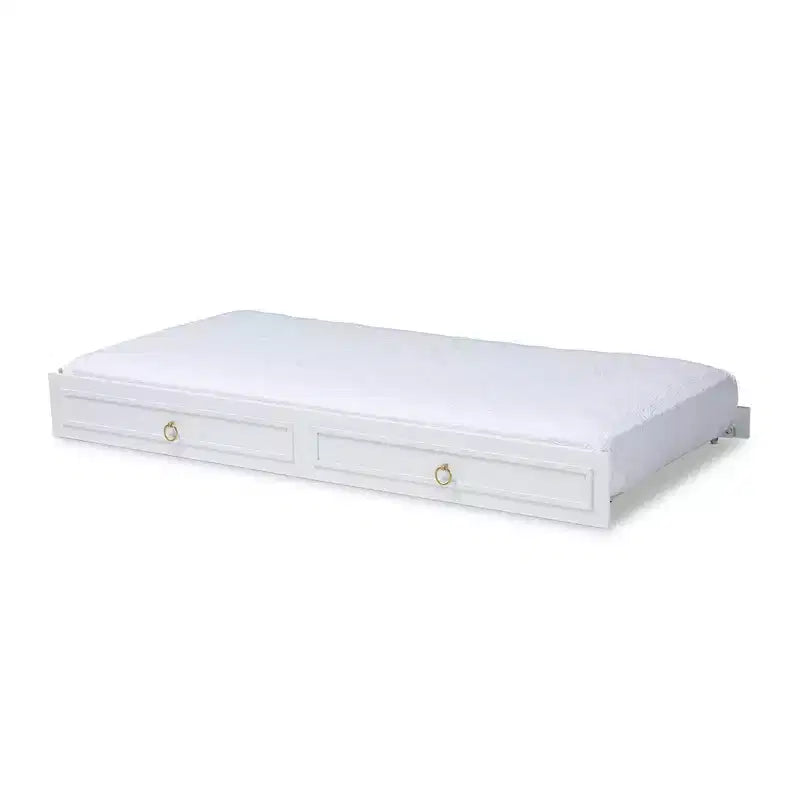 Twin Mariana White Finished Wood Trundle White - Baxton Studio