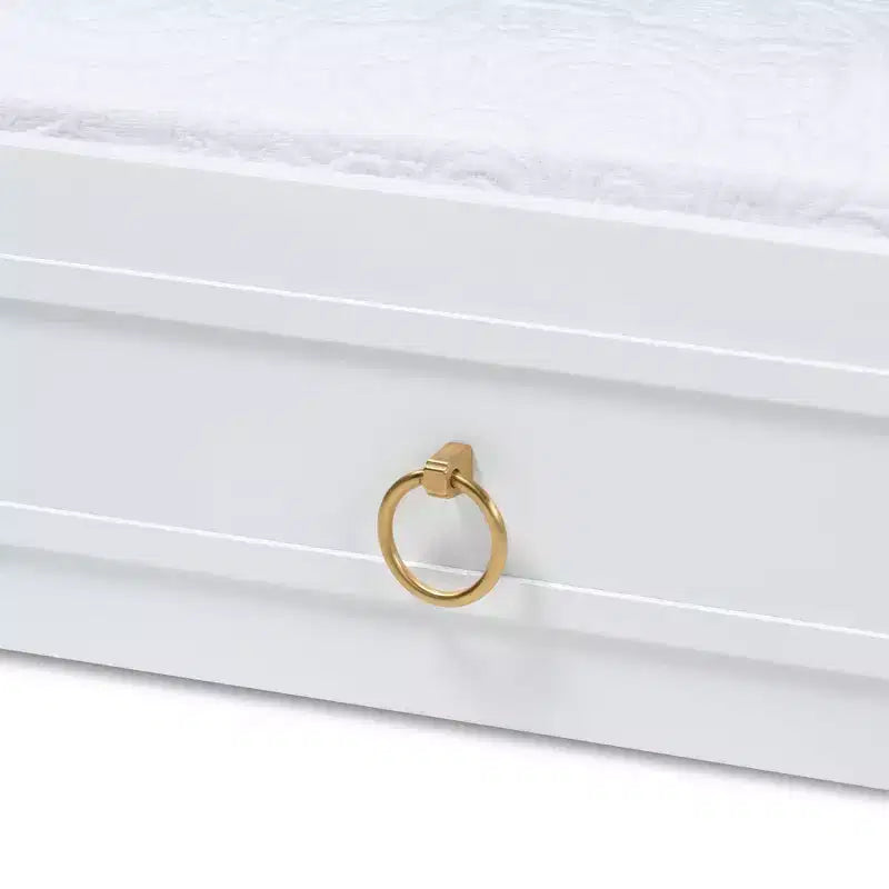 Lit gigogne Mariana en bois finition blanc -