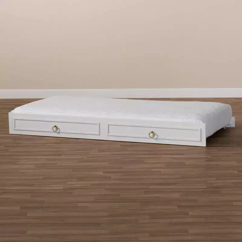 Lit gigogne Mariana en bois finition blanc -