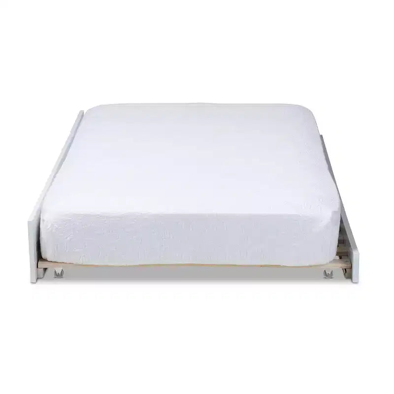 Lit gigogne Mariana en bois finition blanc -