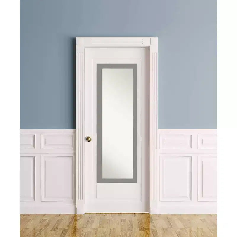 Miroir mural de salle de bain encadré, nickel brossé