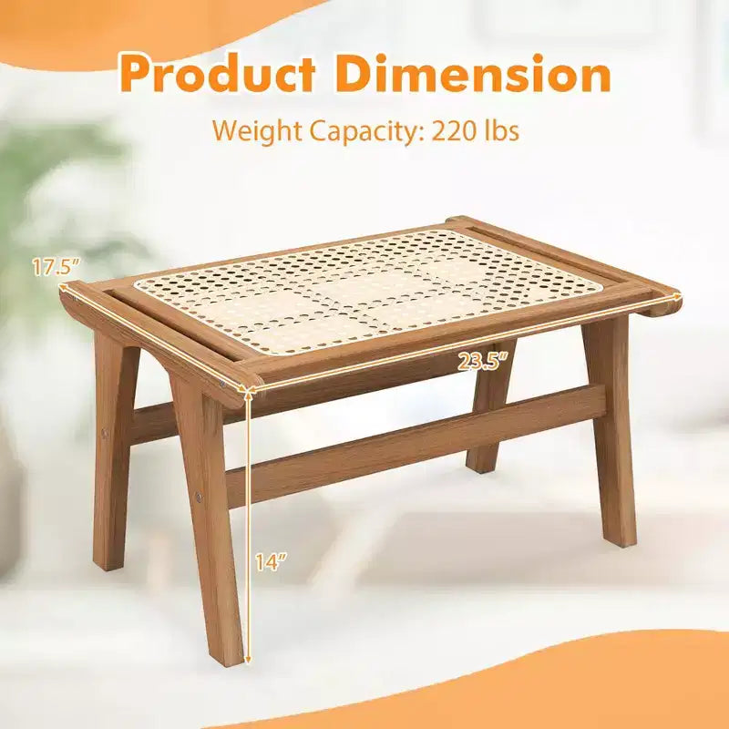 Fauteuil d'appoint moderne du milieu du siècle avec pouf Cadre en bois de teck Style ferme