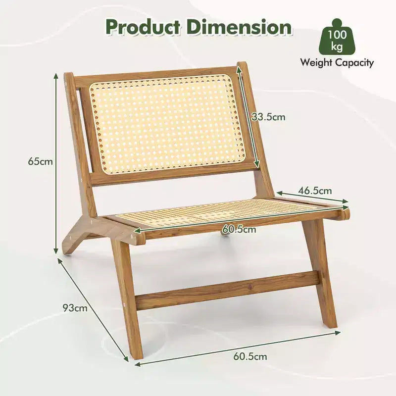 Fauteuil d'appoint moderne du milieu du siècle avec pouf Cadre en bois de teck Style ferme