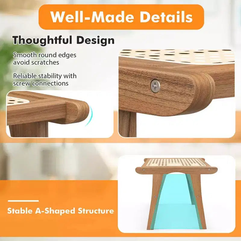 Fauteuil d'appoint moderne du milieu du siècle avec pouf Cadre en bois de teck Style ferme